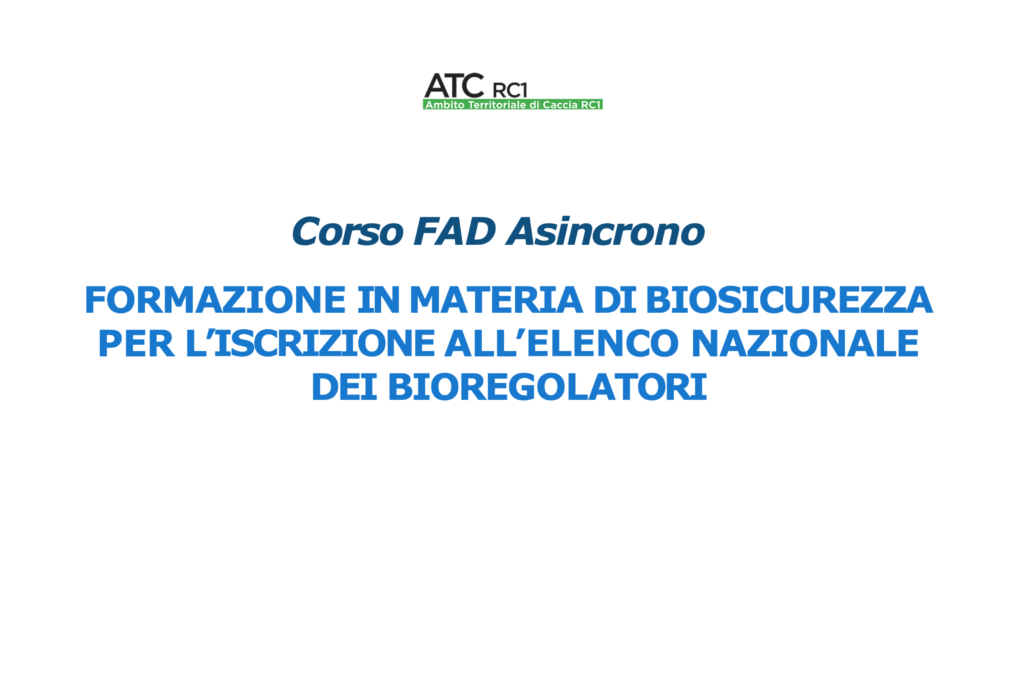 Corso Fad Online Formazione In Materia Di Biosicurezza Per Liscrizione